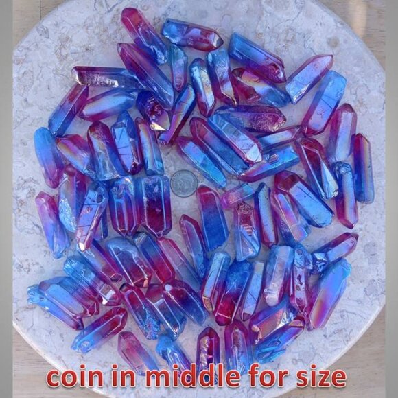 BUNDLE rose-cobalt AURA QUARTZ crystal stone rock PLATINUM cobalt - Picture 2 of 3